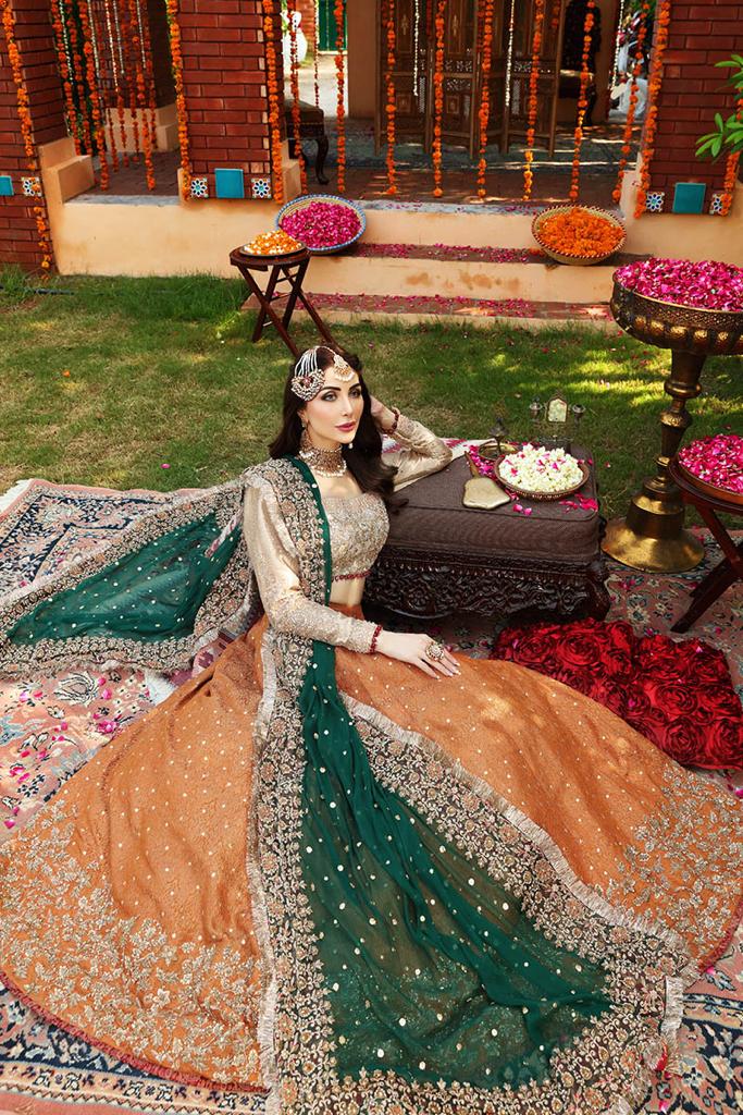 MARIA.B 3pc Unstitched Embroidered Bridal Maxi