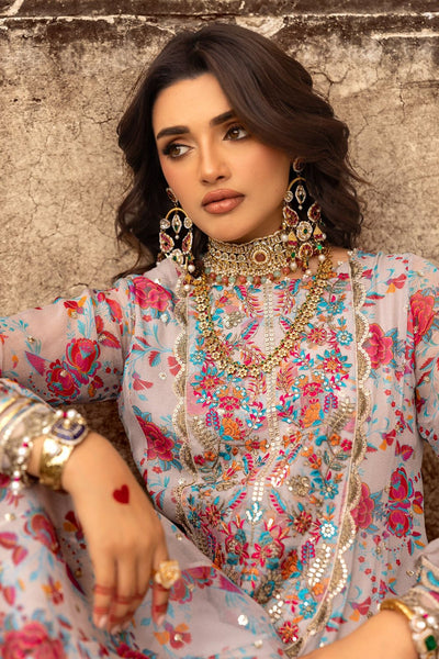CHARIZMA -3PC UNSTITCHED LUXURY CHIFFON EMBROIDERED SUIT DF-1578