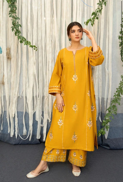 URGE -3PC DHANAK EMBROIDERED SUIT DF-4885