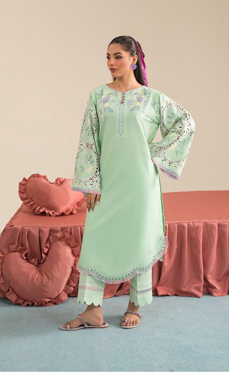 VANIYA -2PC UNSTICHED DHANAK EMBROIDERED SUIT DF-111