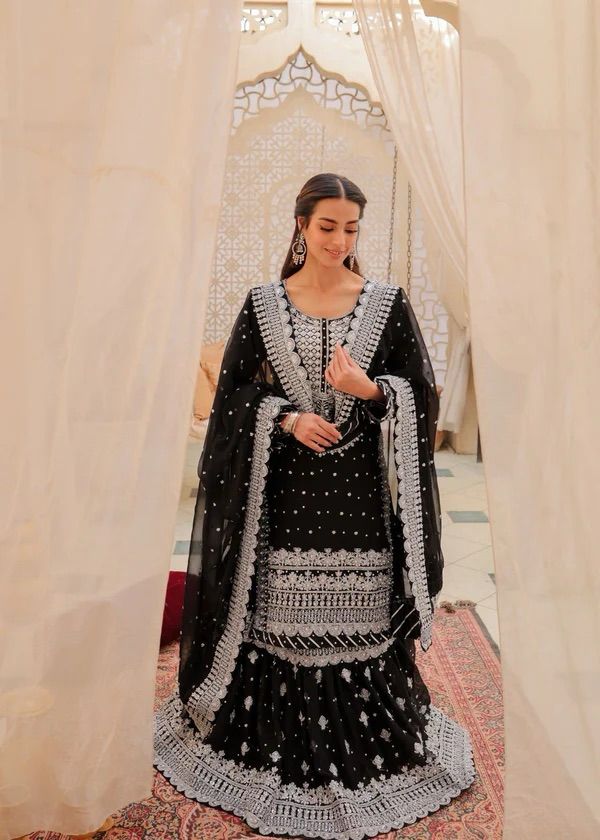 ASIM JOFA -3PC Unstiched LUXURY CHIFFON EMBROIDERED DF-122
