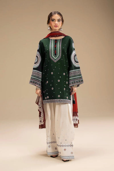 Jazmin - Unstitched Winter 3PC Dhanak Embroidered Suit DF -9274