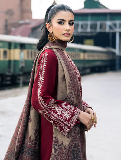 IZEL -3PC UNSTITCHED DHANAK EMBROIDERED SUIT DF-2315