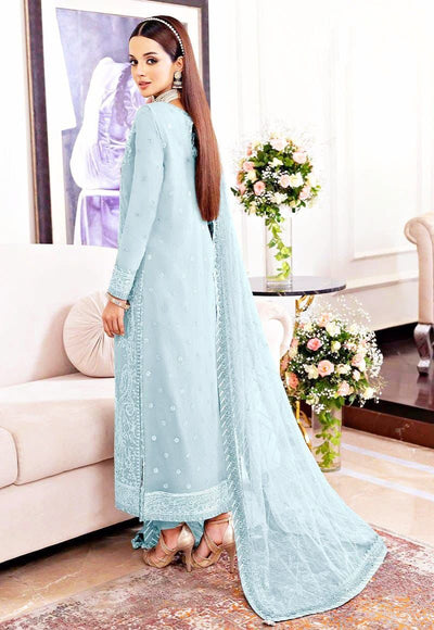 ASIM JOFA -3PC UNSTITCHED LUXURY CHIFFON EMBROIDERED SUIT DF-256