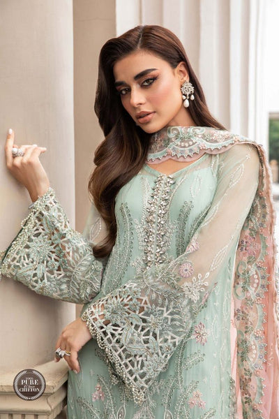 MARIA.B -3PC UNSTITCHED PREMIUM CHIFFON EMBROIDERED SUIT DF-652
