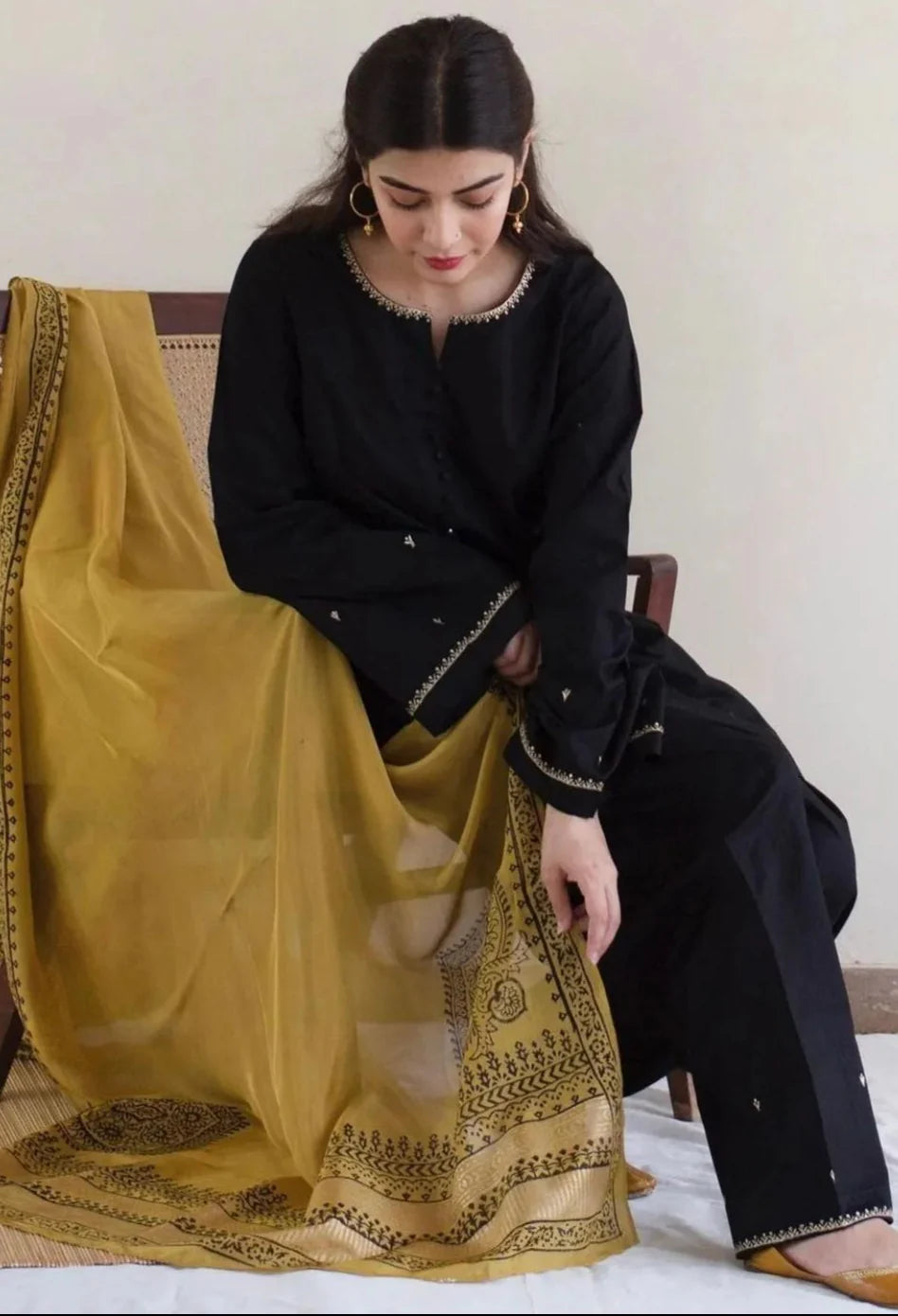 AISLING -3PC DHANAK EMBROIDERED SUIT DF-2543
