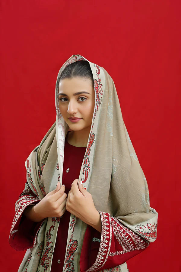 URGE -3PC DHANAK EMBROIDERED SUIT DF-4275