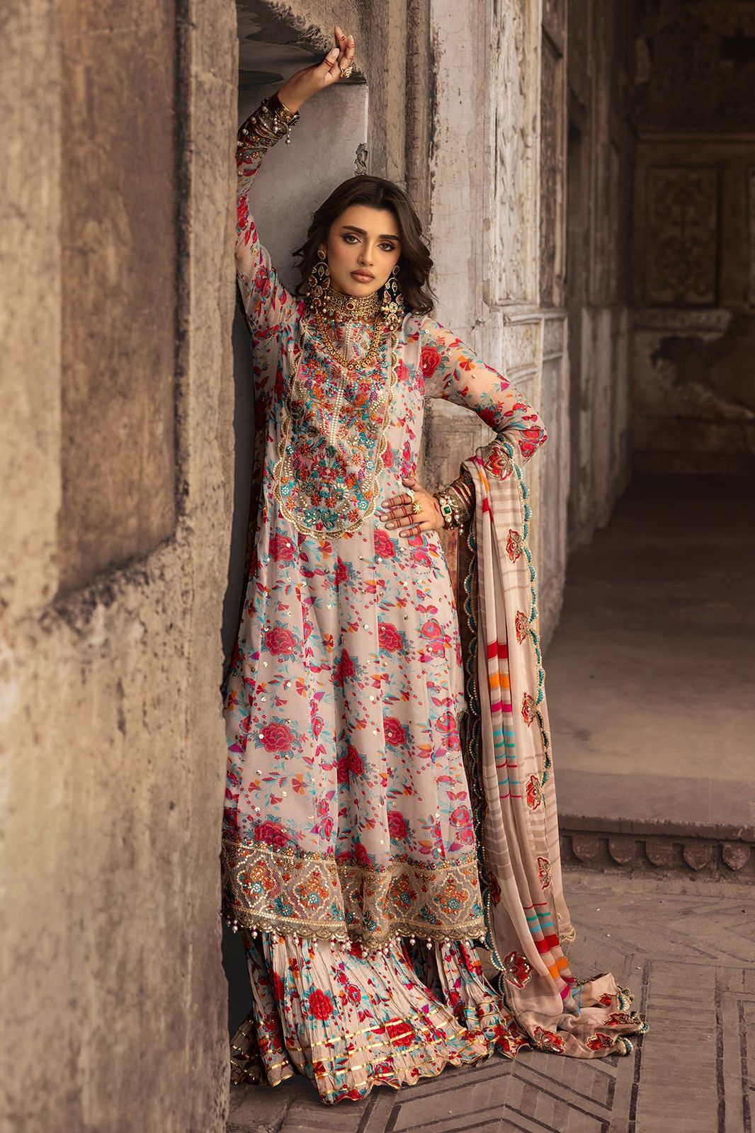 CHARIZMA -3PC UNSTITCHED LUXURY CHIFFON EMBROIDERED SUIT DF-1578