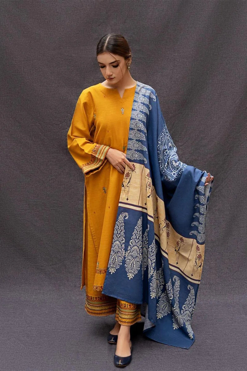 URGE -3PC DHANAK EMBROIDERED SUIT DF-6381