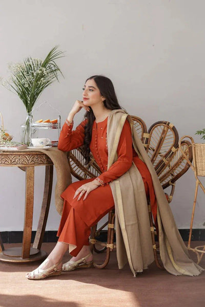 AISLING -3PC UNSTITCHED DHANAK EMBROIDERED SUIT DF-2358