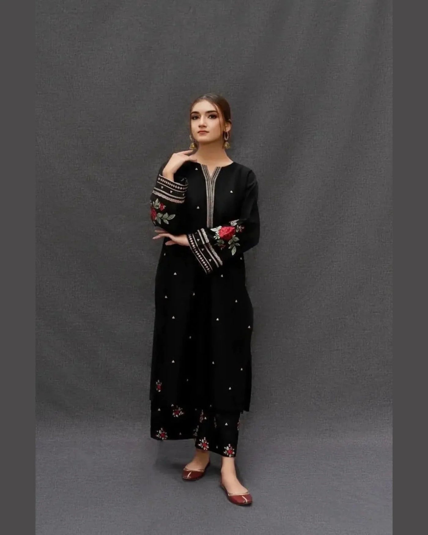 URGE -3PC DHANAK EMBROIDERED SUIT DF-1230