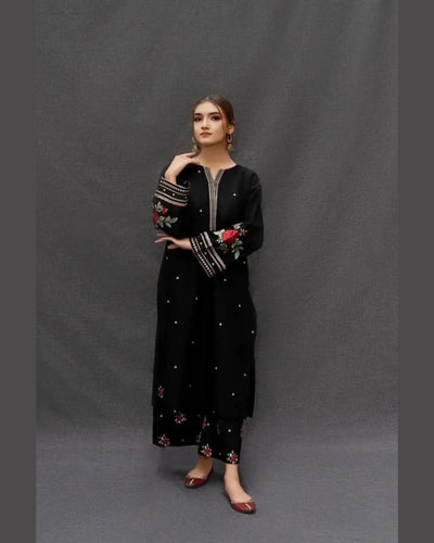 URGE -3PC DHANAK EMBROIDERED SUIT DF-1230